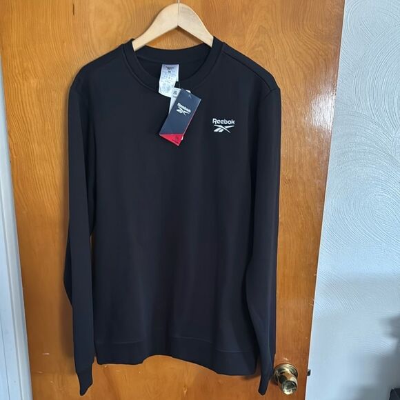 Reebok Sweatshirt Mens Medium Black - Picture 1 of 2